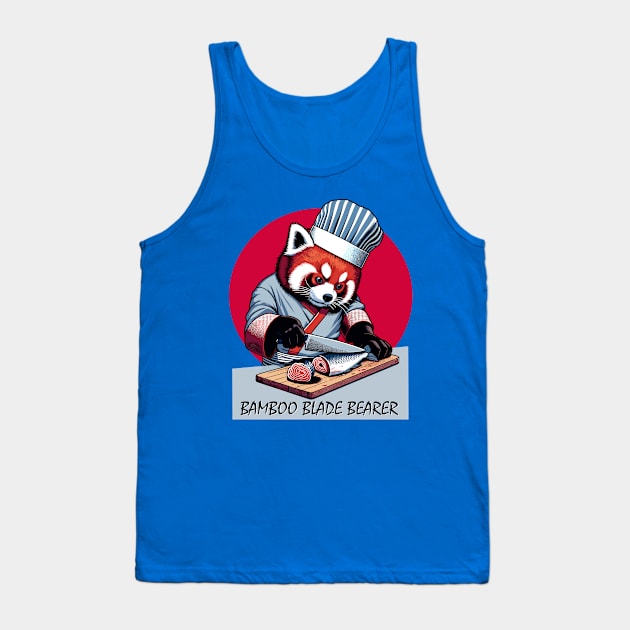 Sushi Master Red panda - Retro Japanese Chef Cartoon Tank Top by TimeWarpWildlife